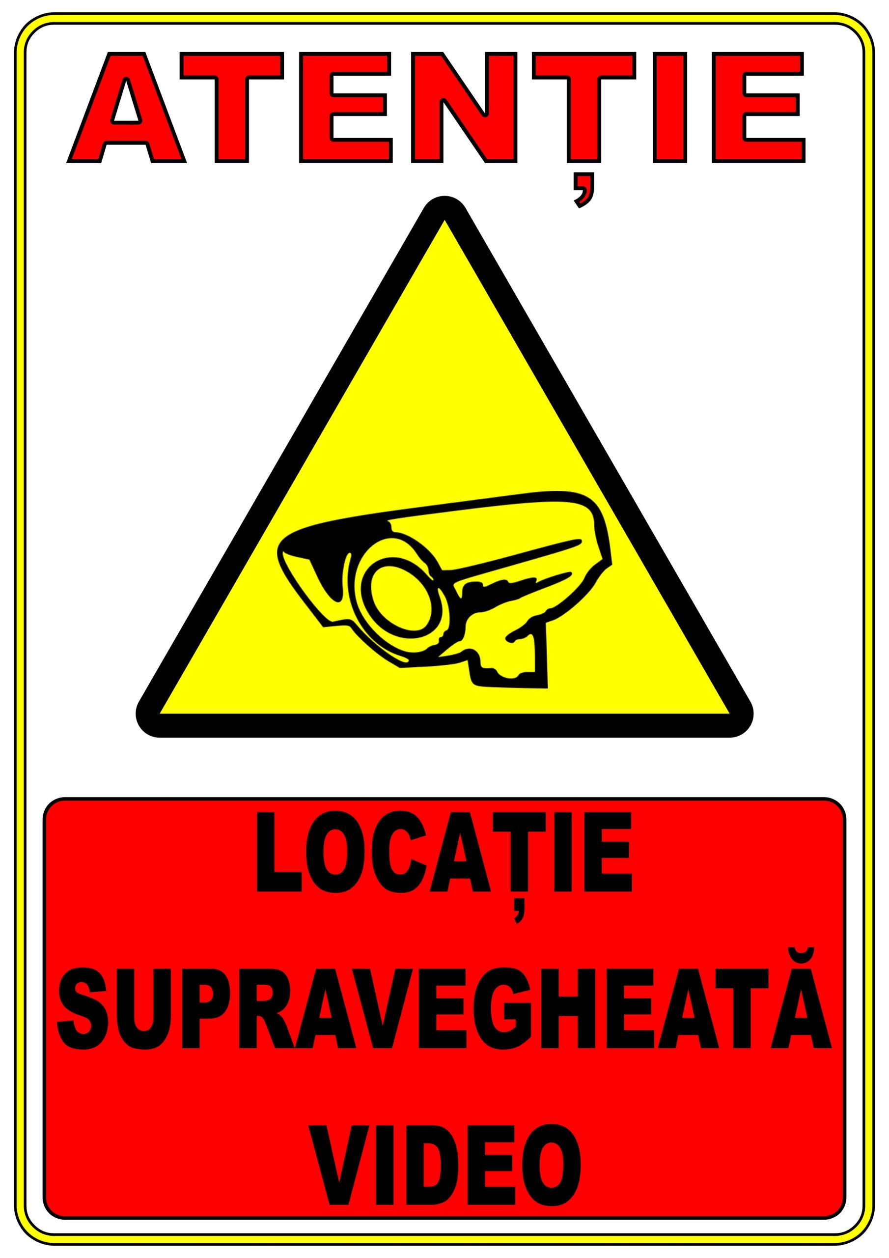 Placuta pvc lOCATIE SUPRAVEGHERATA VIDEO