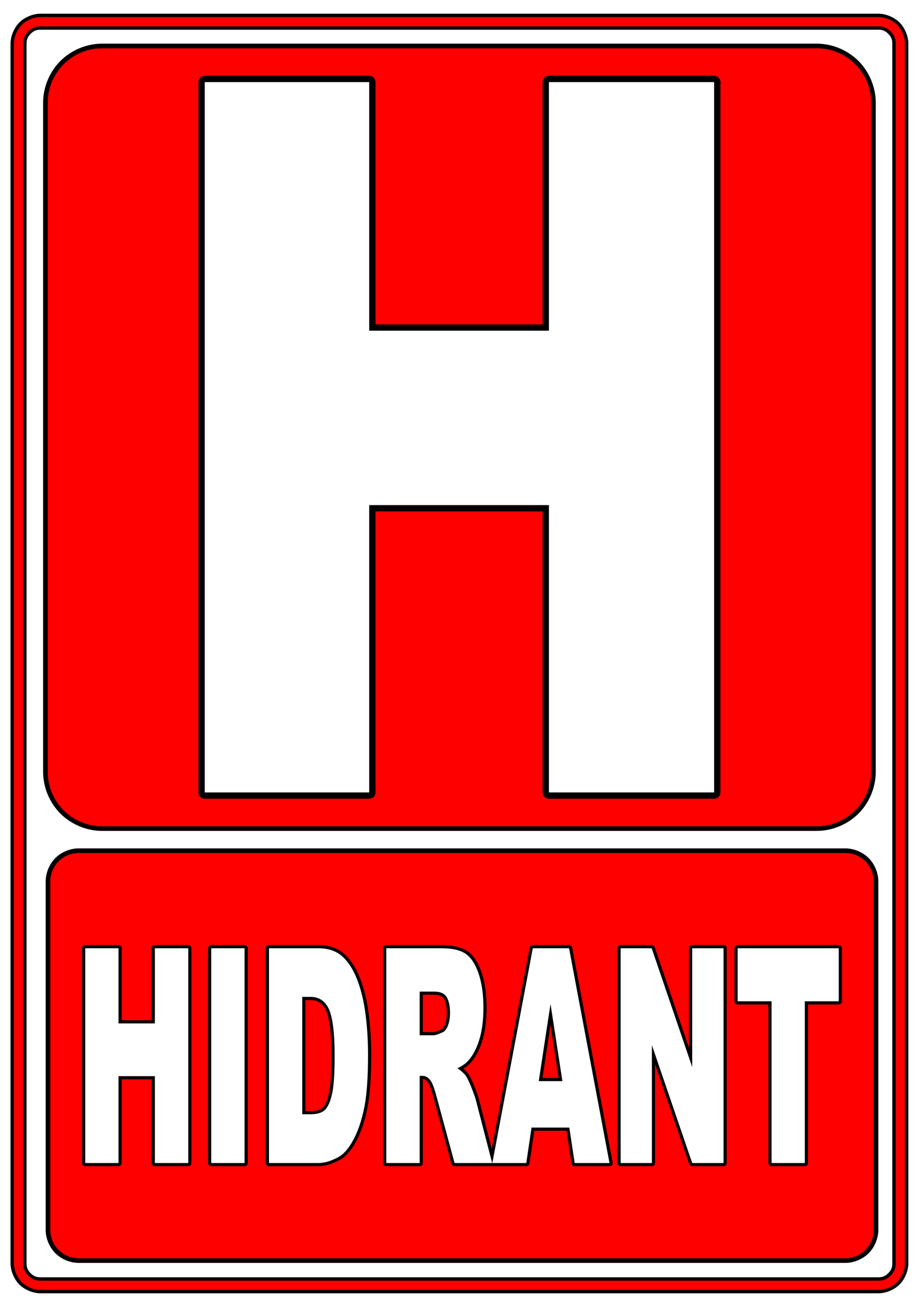 Plăcuță de Semnalizare Hidrant, 20 x 30 cm